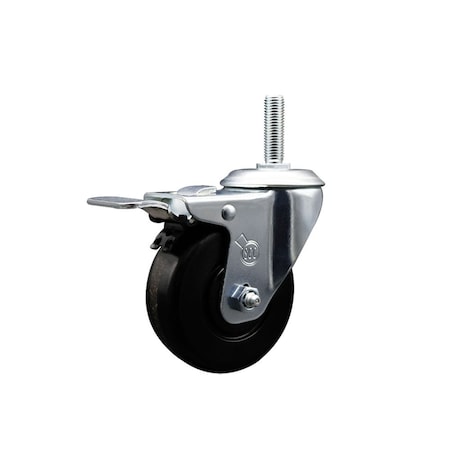 Service Caster 35 Inch Phenolic Wheel Swivel 34 Inch Threaded Stem Caster Total Lock Brake SCC SCC-TSTTL20S3514-PHS-34212